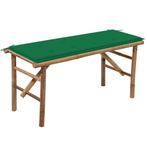 vidaXL Tuinbank inklapbaar met kussen 118 cm bamboe, Tuin en Terras, Tuinbanken, Verzenden, Nieuw, Hout