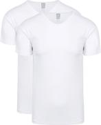 Alan Red Organic V-Hals T-Shirt Wit 2-Pack maat S Heren, Verzenden, Wit, Nieuw, Alan Red