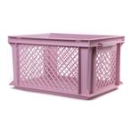 Lastpak Stijlvolle kunststof fietskrat - roze - 40x30x22..., Fietsen en Brommers, Fietsaccessoires | Fietsmanden, Ophalen of Verzenden