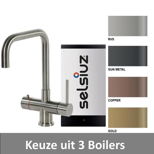 Kokendwaterkraan Selsiuz Steel Haaks RVS Inclusief Single, Doe-het-zelf en Verbouw, Sanitair, Kraan, Nieuw, Ophalen of Verzenden