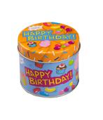 Snoepblik Happy Birthday 9cm, Verzenden, Nieuw