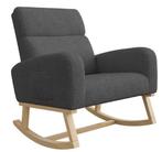 Lichtgrijze Lamsfluwelen Schommelstoel – Ergonomisch Comfort, Verzenden, Nieuw