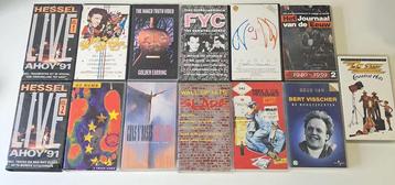 Verzameling van 12 VHS Videobanden Muziek, Concerten & Docum beschikbaar voor biedingen