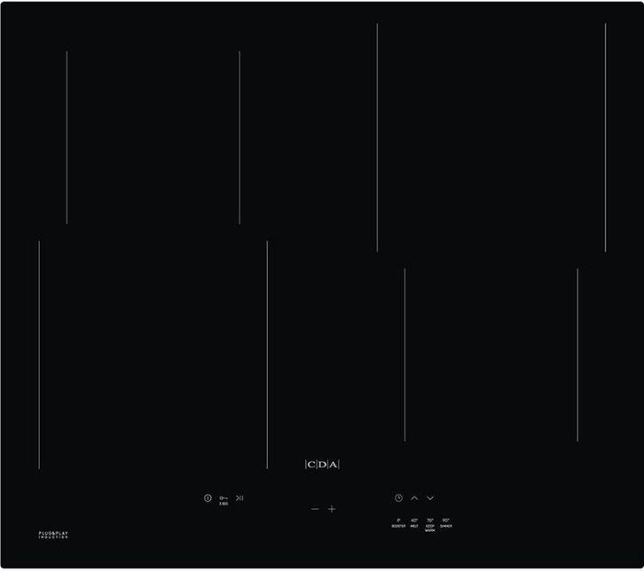 CDA HN6013FR Inbouw Inductiekookplaat 59x52cm zwart 4 pits, Witgoed en Apparatuur, Kookplaten, Inbouw, Inductie, Nieuw, 4 kookzones