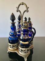 Set of 4 cobalt spice jars - Olie-en-azijnstelletje - Glas,