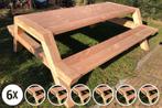 Rockwood® 6x Picknicktafel Douglas Big Foot 2.50m, Nieuw, Rechthoekig, Ophalen of Verzenden, Hout