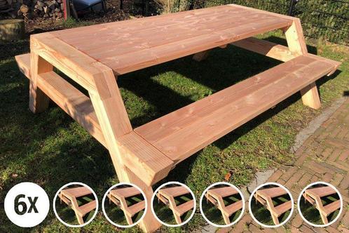 Rockwood® 6x Picknicktafel Douglas Big Foot 2.50m, Tuin en Terras, Picknicktafels, Nieuw, Hout, Rechthoekig, Ophalen of Verzenden
