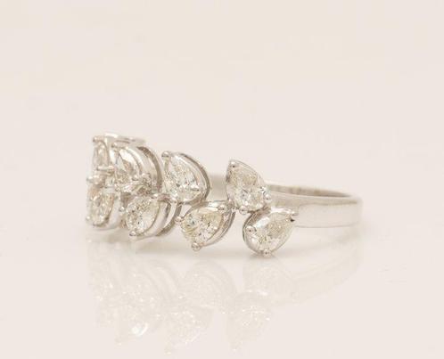 Cocktailring - 14 karaat Witgoud - 0.93ct. tw. Diamant, Sieraden, Tassen en Uiterlijk, Antieke sieraden