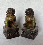 (Zonder Minimumprijs) Cloisonné Foo Dogs - Brons - China -