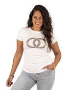 Wit shirt glitter circle print van Elsa M., Kleding | Dames, T-shirts, Nieuw, Verzenden