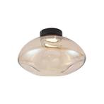 Design plafondlamp zwart met amber glas - Gemma, Nieuw, Glas, Design