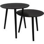 Bijzettafel set - Trion Nirvana - Set van 2 - Rond - Zwart -, Ophalen of Verzenden, Nieuw, Overige materialen