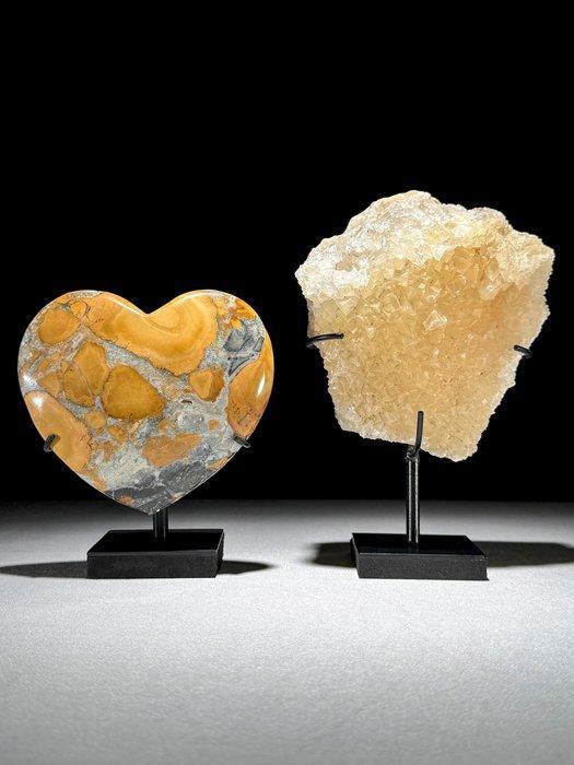 Geen reserveprijs - Paar prachtige Maligano Jaspis en Quartz, Antiek en Kunst, Kunst | Designobjecten