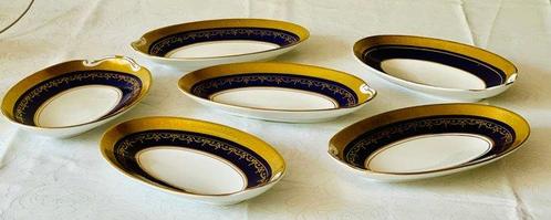 AYNSLEY, Georgian Cobalt - Schotel (6) - Porselein, Antiek en Kunst, Curiosa en Brocante