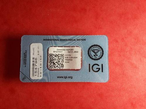 1 pcs Zwart Diamant - 2.61 ct - International Gemological, Sieraden, Tassen en Uiterlijk, Edelstenen