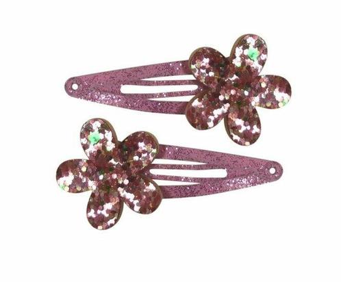 Haarspeld Klikklak Glitter Bloem Roze, Sieraden, Tassen en Uiterlijk, Uiterlijk | Haarverzorging