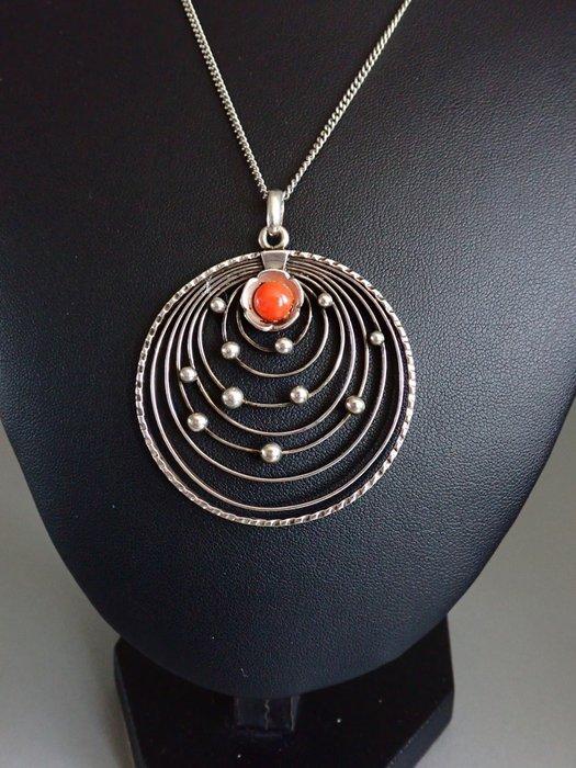 Zilver - Ketting met hanger - Bauhaus -Koraal, Antiek en Kunst, Kunst | Designobjecten