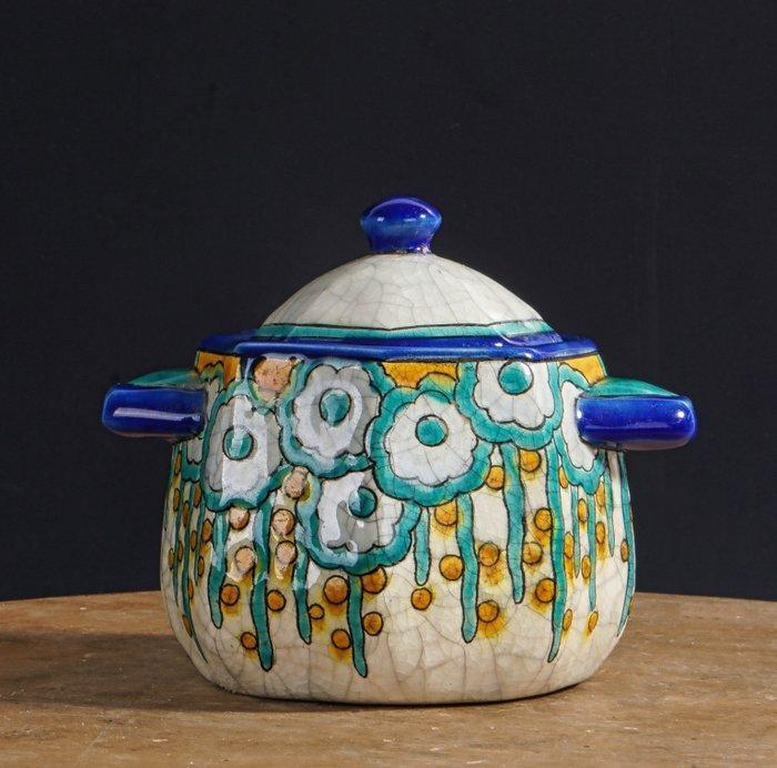 Faïenceries et emaux de longwy, - Suikerpot - Art deco •, Antiek en Kunst, Kunst | Designobjecten