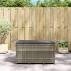 vidaXL Tuinbank met kussen 116x46x57 cm poly rattan grijs, Verzenden, Nieuw, Rotan