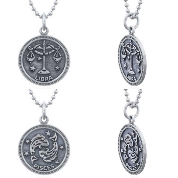 Echt zilveren ronde sterrenbeeld kettinghanger, Sieraden, Tassen en Uiterlijk, Kettinghangers, Nieuw, Verzenden