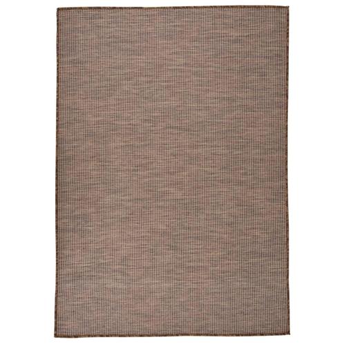 vidaXL Buitenkleed platgeweven 160x230 cm bruin, Huis en Inrichting, Stoffering | Tapijten en Kleden, Bruin, Nieuw, Verzenden