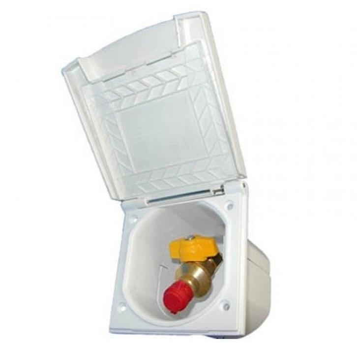 Gasinbouwdoos Vierkant met Gaskraan Wit, Caravans en Kamperen, Camper-accessoires, Nieuw, Ophalen of Verzenden