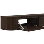 Dulce curved TV-Meubel zwevend walnut 180 cm, Huis en Inrichting, Kasten | Televisiemeubels, Overige materialen, 150 tot 200 cm