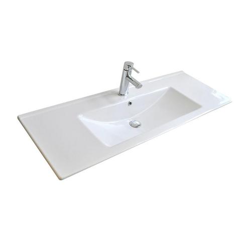 Wastafel Sanicare Q15 Keramiek 1 Kraangat 120x45 cm Wit, Doe-het-zelf en Verbouw, Sanitair, Overige typen, Nieuw, Ophalen of Verzenden