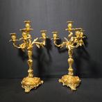 Kaarsenhouder (2) - Verguld brons - Top in het goud, Antiek en Kunst, Antiek | Klokken