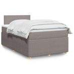 vidaXL Boxspring met matras stof taupe 120x200 cm, Verzenden, Nieuw, Twijfelaar, 120 cm