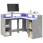 vidaXL Bureau met LED-verlichting 130x130x91 cm hout, Verzenden, Nieuw