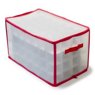 Kerstballen opbergbox | 52.5 x 30 x 30 centimeter (Rood/Wit) beschikbaar voor biedingen