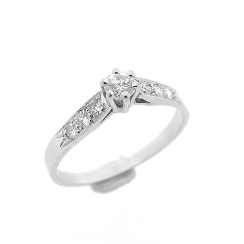Witgouden ring met diamanten | 0,32 ct. (diamanten ring), Sieraden, Tassen en Uiterlijk, Ringen, Dame, Met edelsteen, Overige kleuren