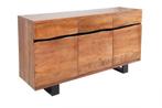 Massief houten dressoir MAMMUT 160 cm metalen boomrand met, Ophalen of Verzenden, Nieuw
