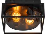 Nordlux Griffin - Plafondlamp - 2xE27 - Smokey Glas - Ø26 cm, Verzenden, Zo goed als nieuw