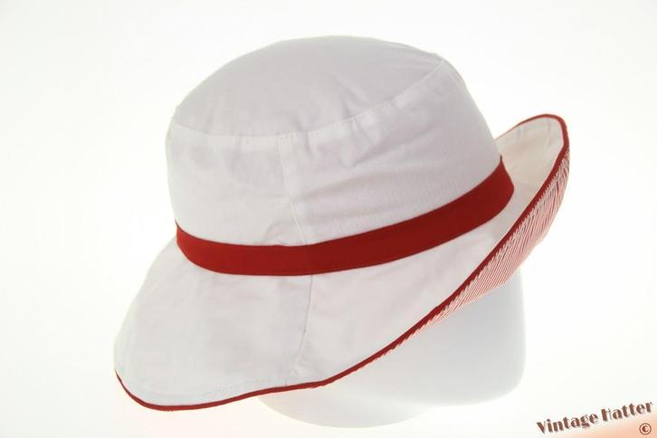 Zonnehoed rood wit, groen wit en blauw wit omkeerbaar 56-57, Kleding | Dames, Hoeden en Petten, Hoed, Nieuw, Ophalen of Verzenden