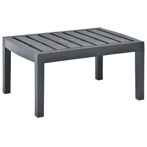 vidaXL Tuintafel 78x55x38 cm kunststof antracietkleurig, Tuin en Terras, Tuintafels, Nieuw, Kunststof, Verzenden