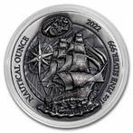 Rwanda Nautical USS Constitution 1 oz 2022 Ultra High Reliëf, Verzenden, Overige landen, Losse munt, Zilver