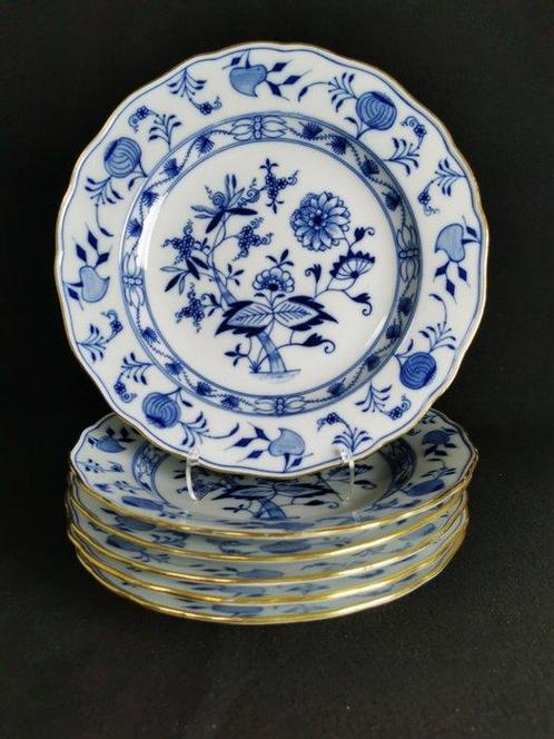 Meissen - Bord (6) - Meissen -6 piatti con cerchio dorato, Antiek en Kunst, Antiek | Meubels | Tafels