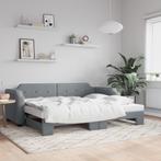 vidaXL Slaapbank met onderschuifbed 90x190 cm stof, 90 cm, Eenpersoons, Verzenden, Nieuw