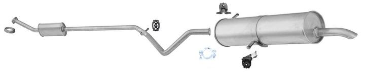 Complete uitlaat Einddemper + Middendemper Peugeot 307, Auto-onderdelen, Uitlaatsystemen, Nieuw, Verzenden