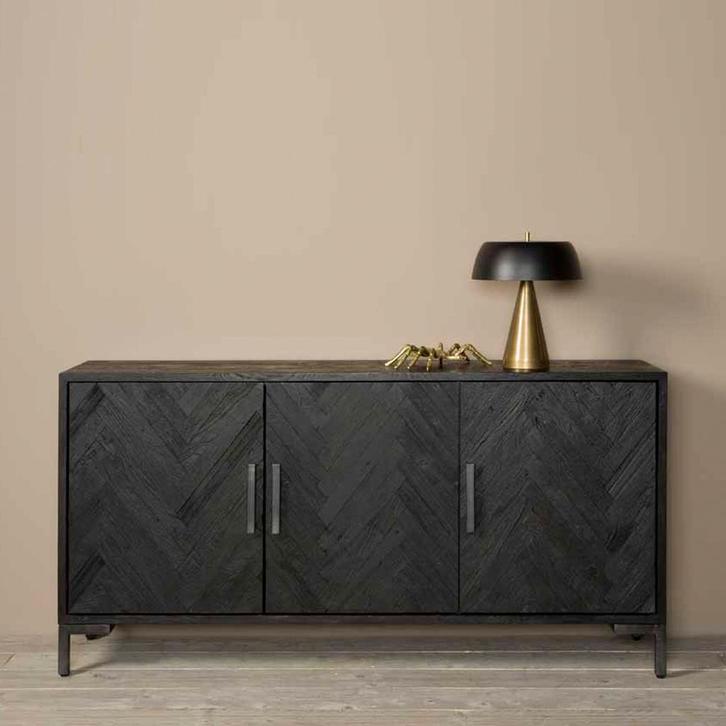 *WOONWINKEL* Tower Living Ziano Zwarte Vissengraat Dressoir, Huis en Inrichting, Kasten | Dressoirs, Nieuw, Verzenden