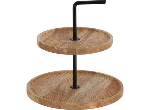 JENS Living Etagere - Mango hout - 2 laags - 26 x 28 cm -, Huis en Inrichting, Keuken | Servies, Nieuw, Verzenden