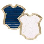 Gender Reveal Bordjes Rompertjes Blauw/Roze (8st), Ophalen of Verzenden, Nieuw
