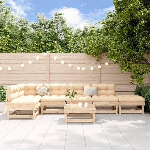vidaXL 7-delige Loungeset massief grenenhout, Tuin en Terras, Tuinsets en Loungesets, Loungeset, Nieuw, 7 zitplaatsen, Verzenden