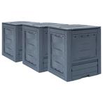 vidaXL Compostbakken 3 st 780 L 60x60x73 cm grijs, Verzenden, Nieuw