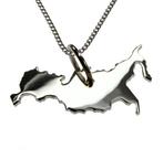 Zilveren Landkaart Rusland ketting hanger, Verzenden, Nieuw