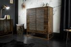 Massief dressoir ONYX 120 cm donkerbruin mangohout edelsteen, Huis en Inrichting, Kasten | Overige, Ophalen of Verzenden, Nieuw