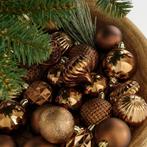 Kerstballen Set - 60 Stuks - Ø7 cm - Onbreekbaar - Bruin, Diversen, Kerst, Verzenden, Nieuw