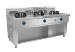 GGM Gastro | Gas wok fornuis - 42 kW - 3 kookzones - incl. 1, Verzenden, Nieuw, Inbouw